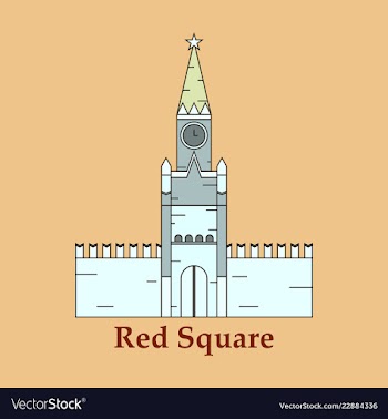 Moscow russian st basil cathedral with painted vector image