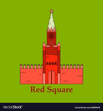 Moscow russian st basil cathedral with painted vector image