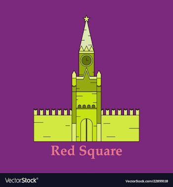 Moscow russian st basil cathedral with painted vector image
