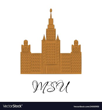 Moscow state university moscow mgu russia famous vector image
