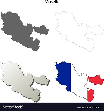 Moselle Lorraine outline map set vector image