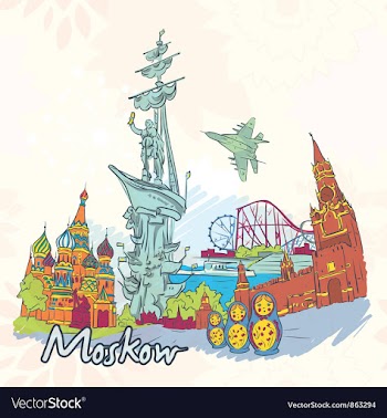 Moskow doodles vector image