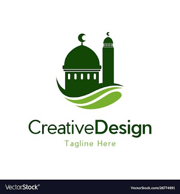 Mosque place building creative logo design vector image