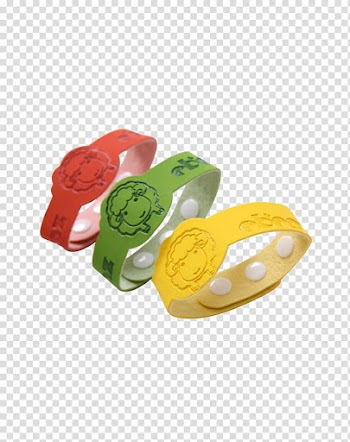 Mosquito Drawing Cartoon, Three color mosquito repellent Bracelet transparent background PNG clipart