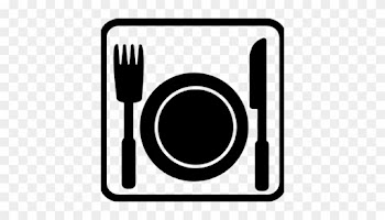 Mot &amp; Eds - Black And White Plate Food Clipart Png
