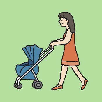 Mother and baby clipart, pram | Free PSD Illustration - rawpixel