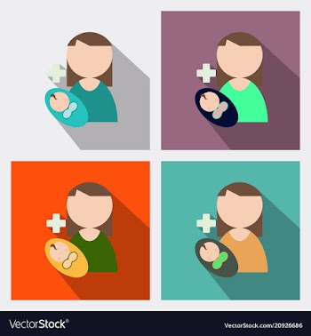 Mother and baby silhouette with cross mothers day vector image