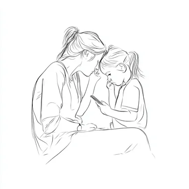 Mother and Child Engaging in Digital Safety Mother and Child Engaging in Digital Safety