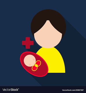 Mother and her baby isolated objects on vector image