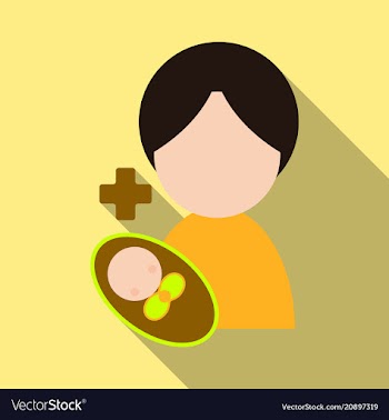 Mother and her baby isolated objects on vector image