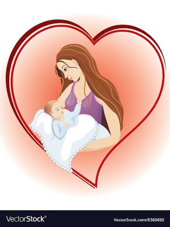 Mother Cuddling her Baby vector image