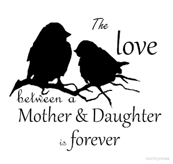 Mother Daughter Love Forever Quote Cute Bird Silhouette art" by ...