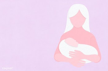 Mother holding a newborn baby paper craft background | Free  illustration - 2327915