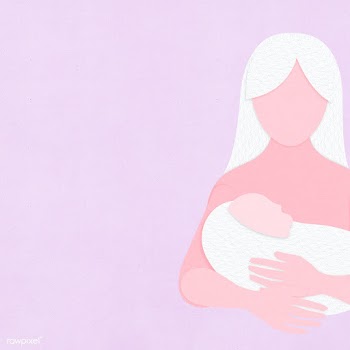 Mother holding a newborn baby paper craft background | Free  illustration - 2327920