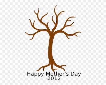 Mother S Day Handprint Tree Template Clip Art At Clipart - Bare Tree Clip Art