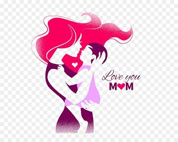 Mother's Day Silhouette Clip art - Mom, I love you 