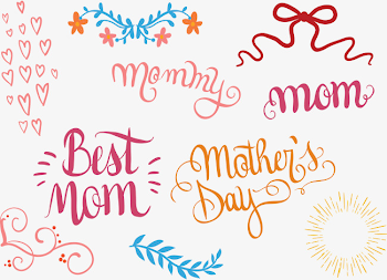 Mother 's Day, Vector Material, Color Art Word, Small Fresh Lace ...