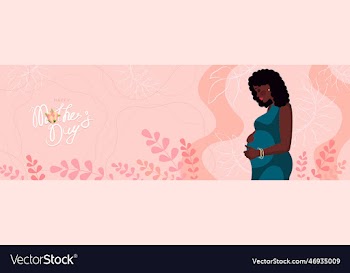 mothers day banner african american pregnant girl