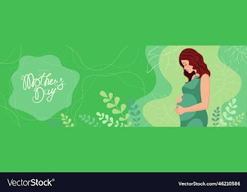 mothers day banner with a pregnant woman