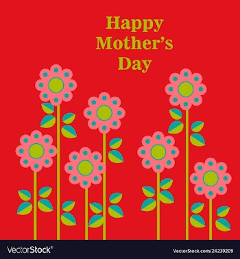 Mothers day greeting card with blossom flowers vector image