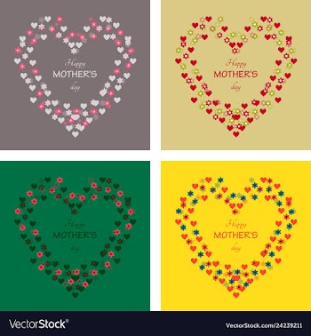 Mothers day greeting card with blossom flowers vector image
