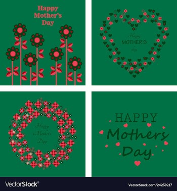 Mothers day greeting card with blossom flowers vector image