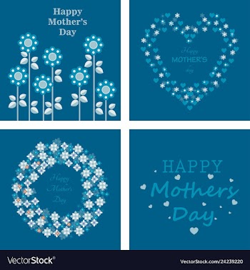 Mothers day greeting card with blossom flowers vector image