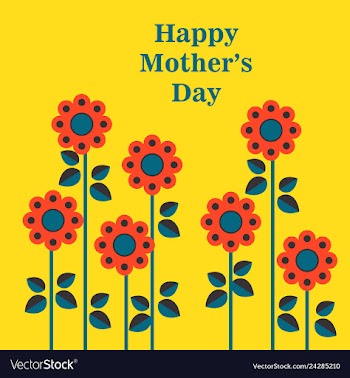 Mothers day greeting card with blossom flowers vector image