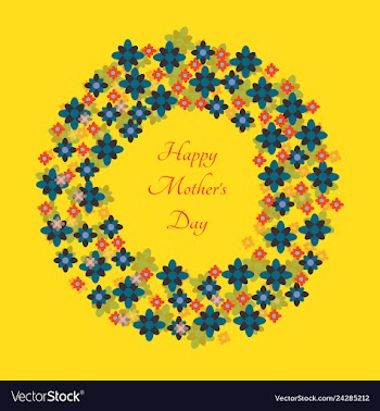 Mothers day greeting card with blossom flowers vector image