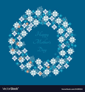 Mothers day greeting card with blossom flowers vector image