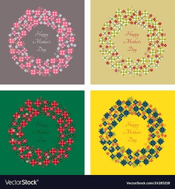 Mothers day greeting card with blossom flowers vector image