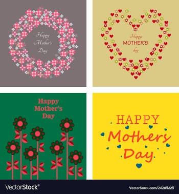 Mothers day greeting card with blossom flowers vector image