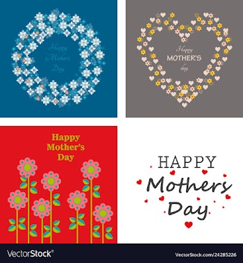 Mothers day greeting card with blossom flowers vector image