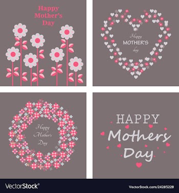 Mothers day greeting card with blossom flowers vector image