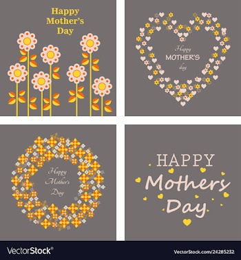 Mothers day greeting card with blossom flowers vector image