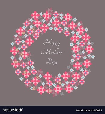 Mothers day greeting card with blossom flowers vector image