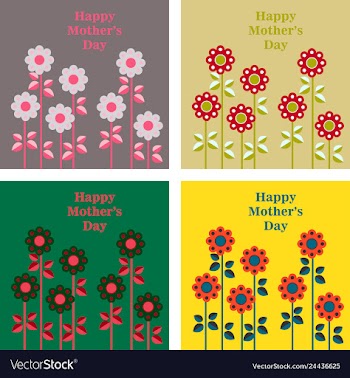 Mothers day greeting card with blossom flowers vector image