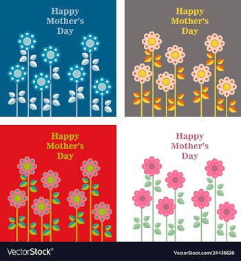 Mothers day greeting card with blossom flowers vector image