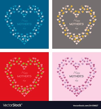 Mothers day greeting card with blossom flowers vector image