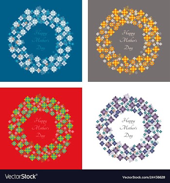 Mothers day greeting card with blossom flowers vector image