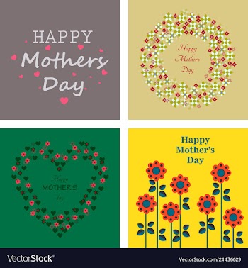 Mothers day greeting card with blossom flowers vector image