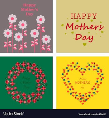 Mothers day greeting card with blossom flowers vector image