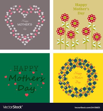 Mothers day greeting card with blossom flowers vector image