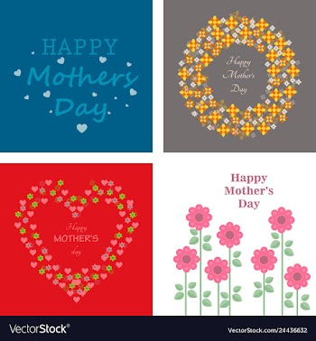 Mothers day greeting card with blossom flowers vector image