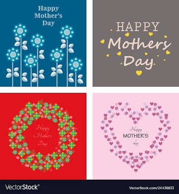 Mothers day greeting card with blossom flowers vector image