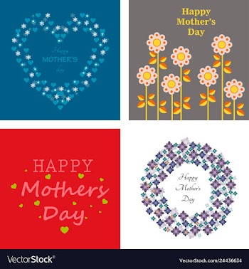 Mothers day greeting card with blossom flowers vector image