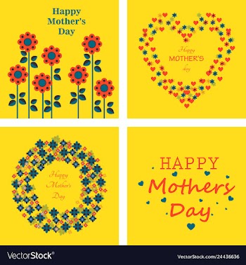 Mothers day greeting card with blossom flowers vector image