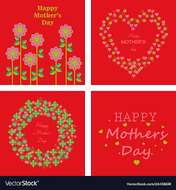 Mothers day greeting card with blossom flowers vector image