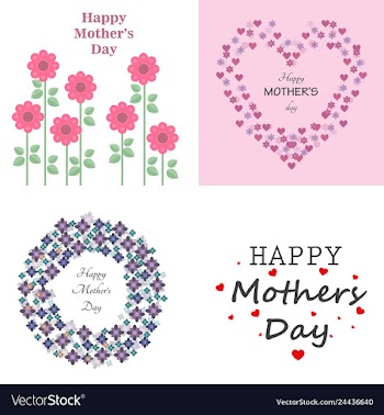 Mothers day greeting card with blossom flowers vector image