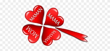 Mothers Day Hearts In A Four Leaf Clover Vector Image - Mother's Day Hearts